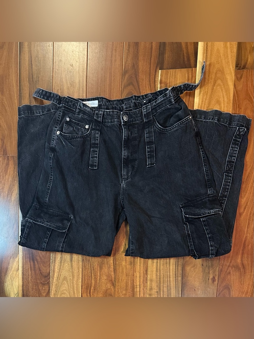ZARA Detachable Cargo Denim Jeans - Picture 2 of 11